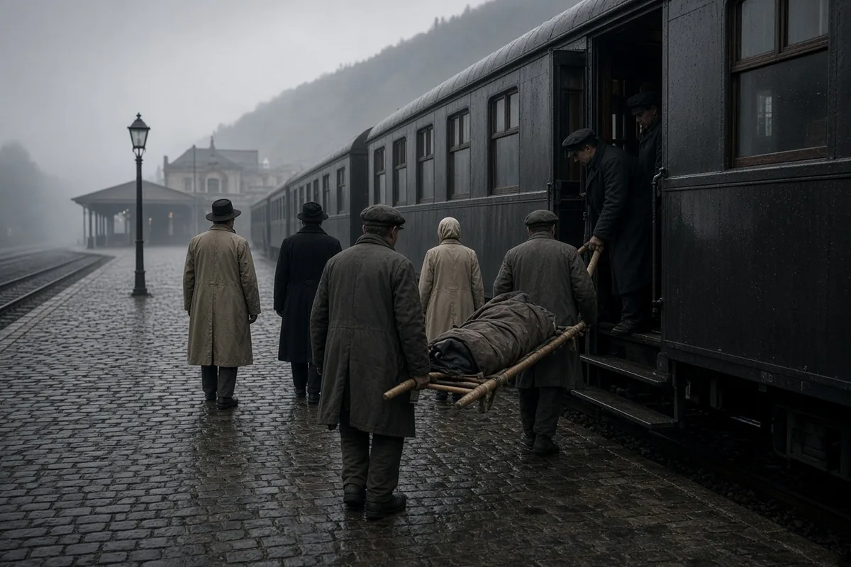 Pilgrims arrived by train in Lourdes in 1954 seeking healing at the shrine.