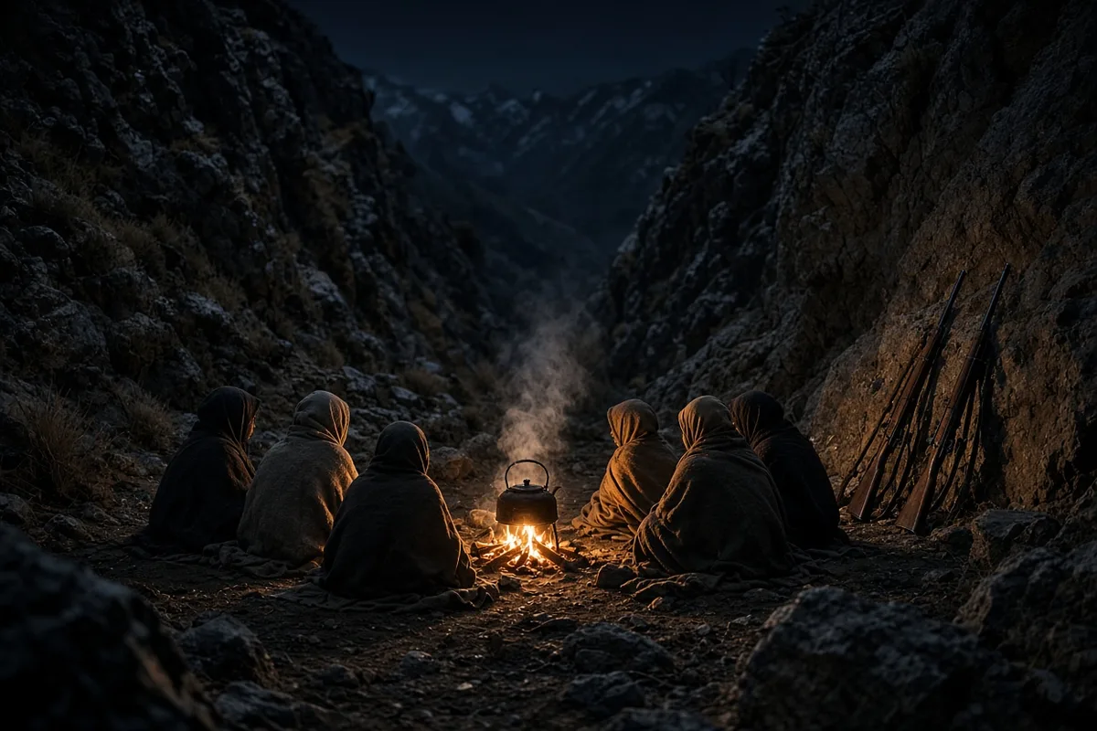 The refugees endured cold nights and scarce supplies during their mountain crossing.