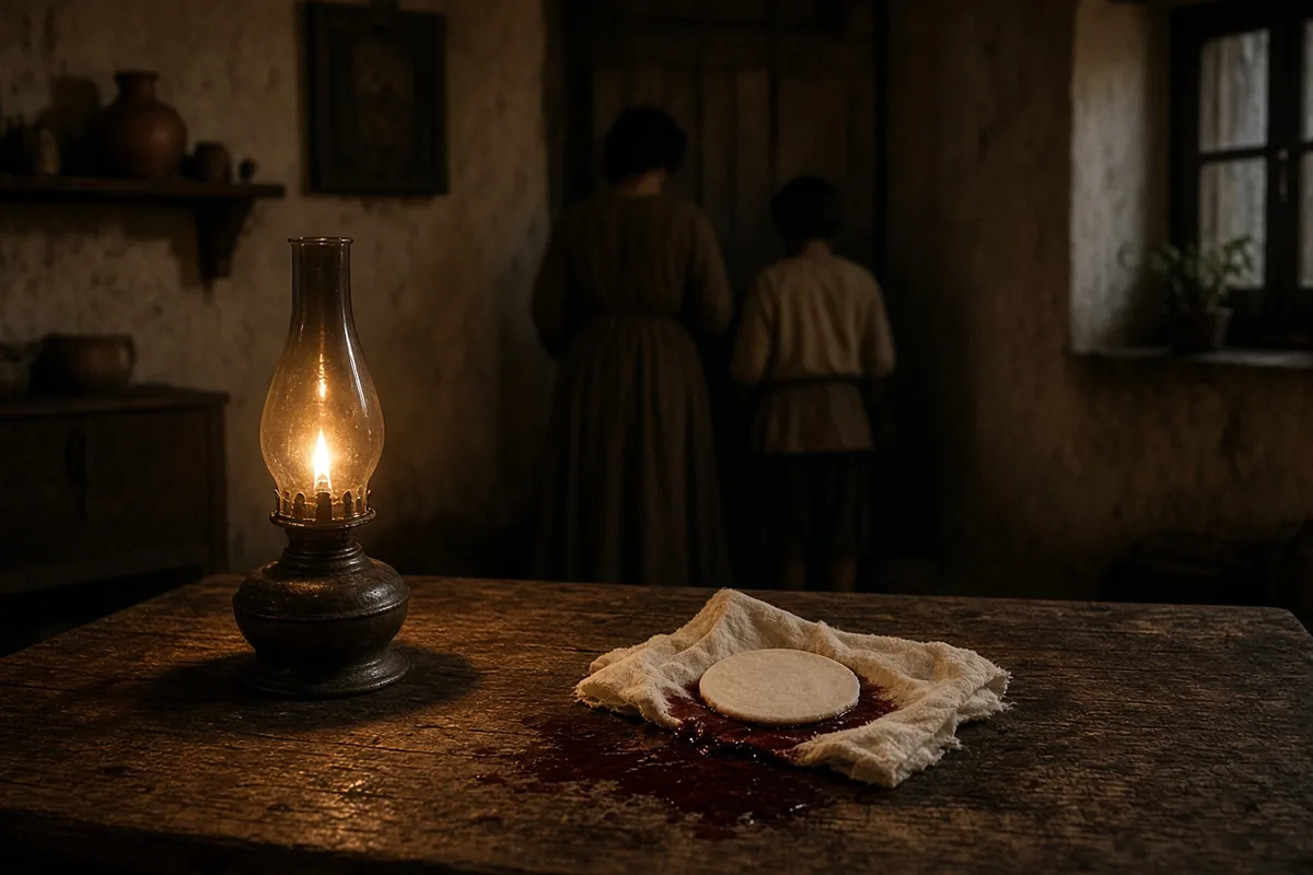 The host started bleeding while in the woman’s possession.