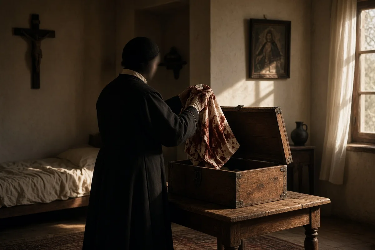 The bleeding host was discovered and reclaimed by the parish.