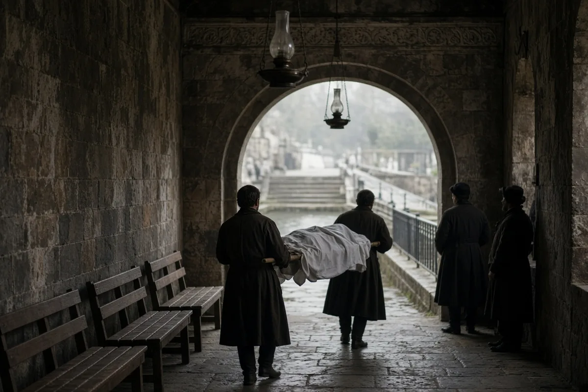 Marie Lemarchand was transported to the bathing pool at Lourdes for immersion.
