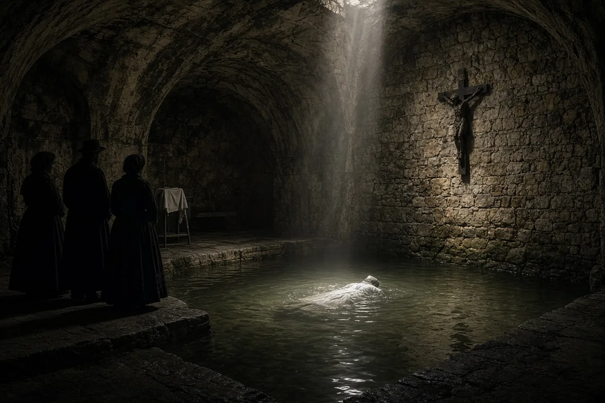 Marie Lemarchand was immersed in the waters of the Lourdes spring.