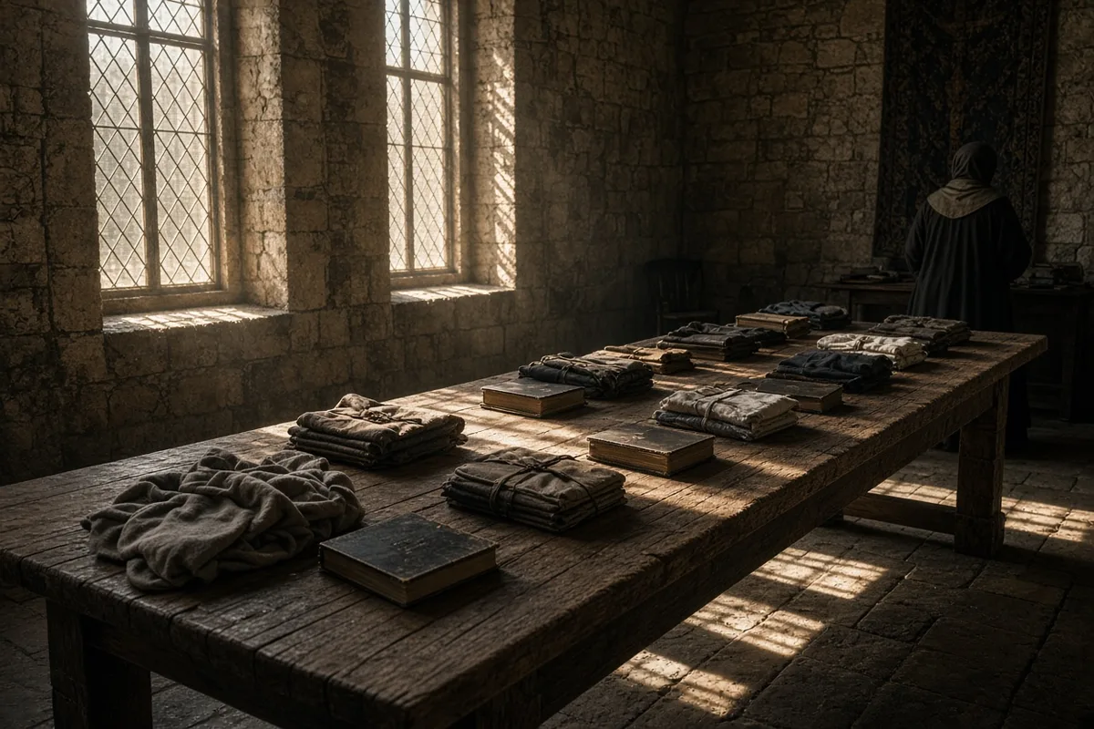 Released prisoners were permitted to collect their few belongings before departure from royal custody.