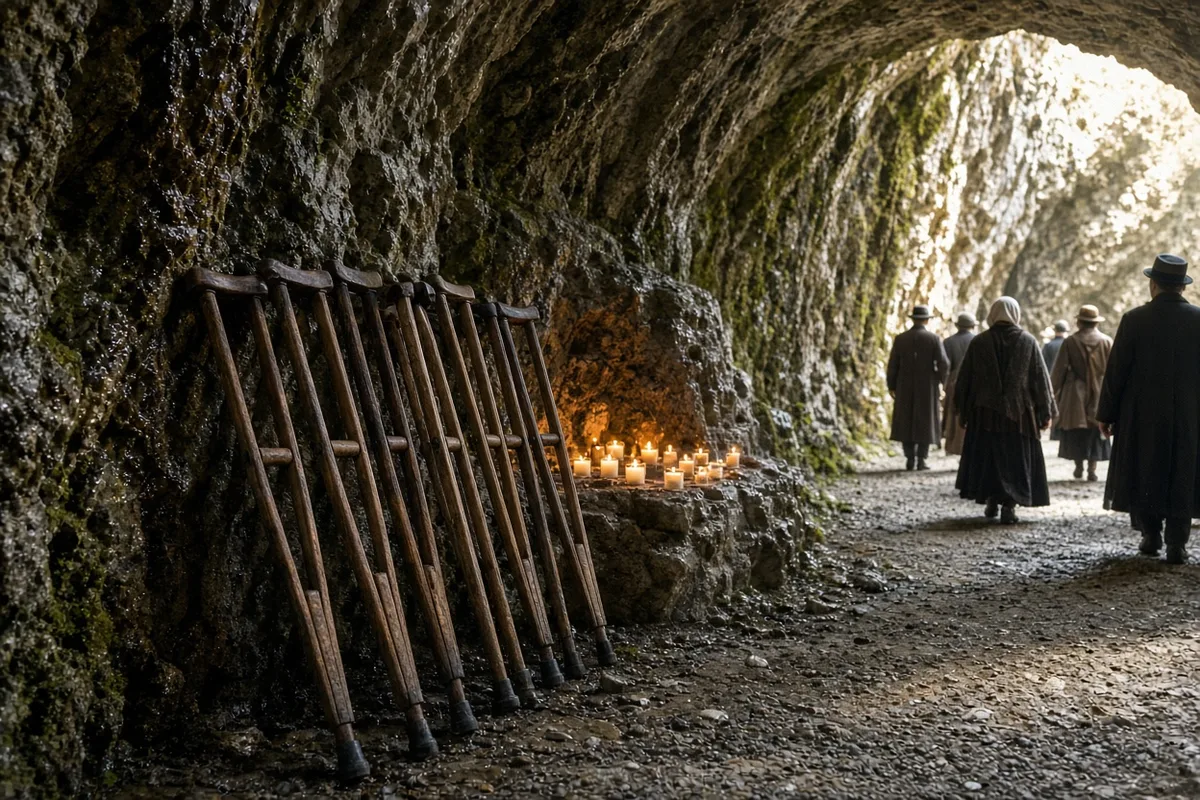 The wife visited the Lourdes shrine as part of her pilgrimage.
