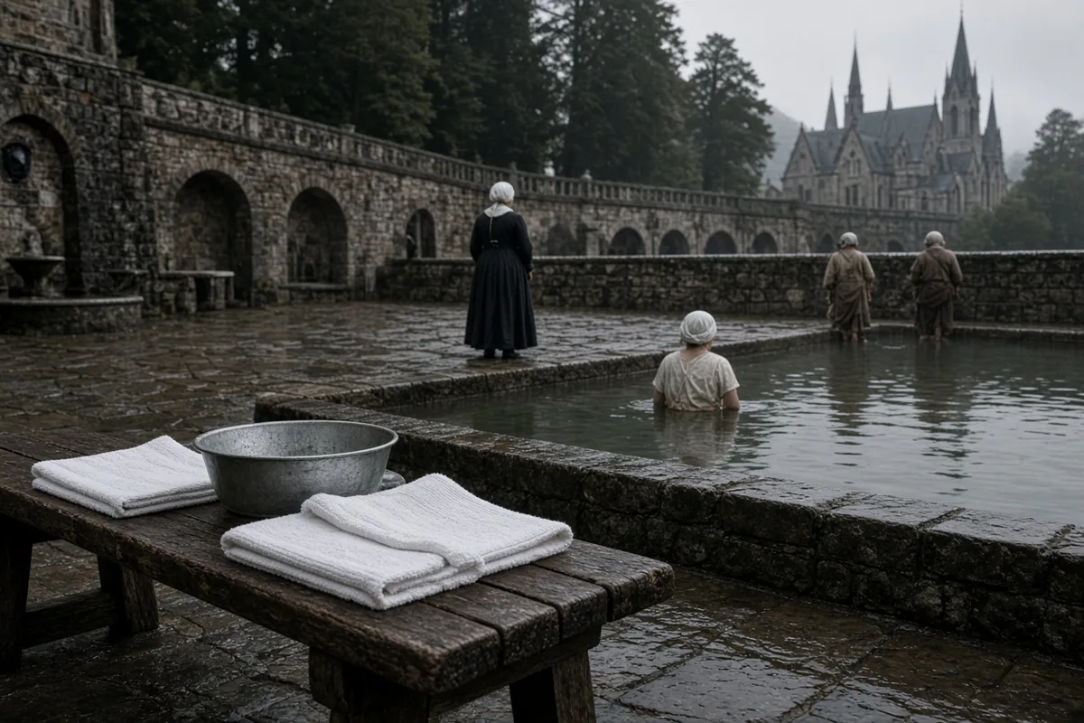 Immersion in the Lourdes waters preceded the reported healing.