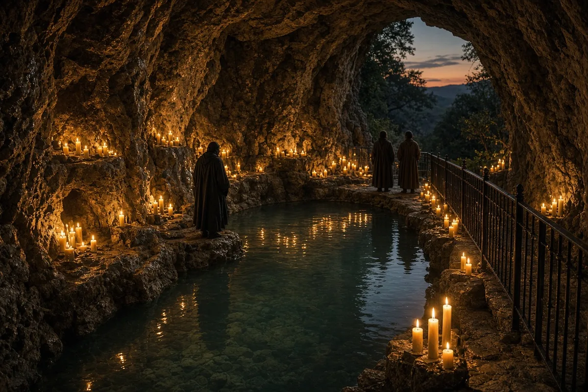 Lydia Gouardo visited the Lourdes grotto during her pilgrimage.