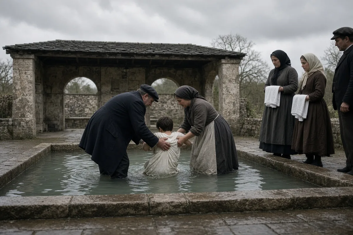 The brother was immersed in the Lourdes spring water as part of the 1950 pilgrimage.