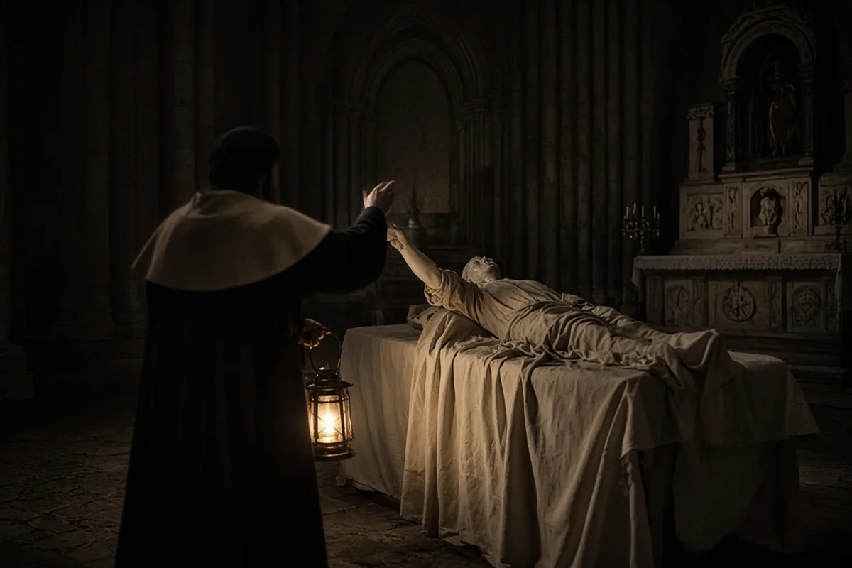 Visitors and clergy repeatedly testified that the limbs could still be moved without breaking.