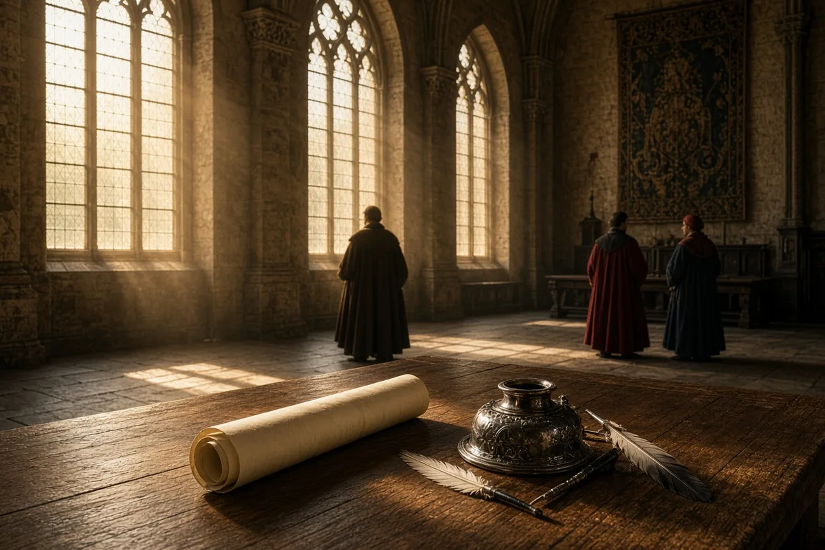 Alcuin established his scriptorium at Charlemagne's court to standardize texts.