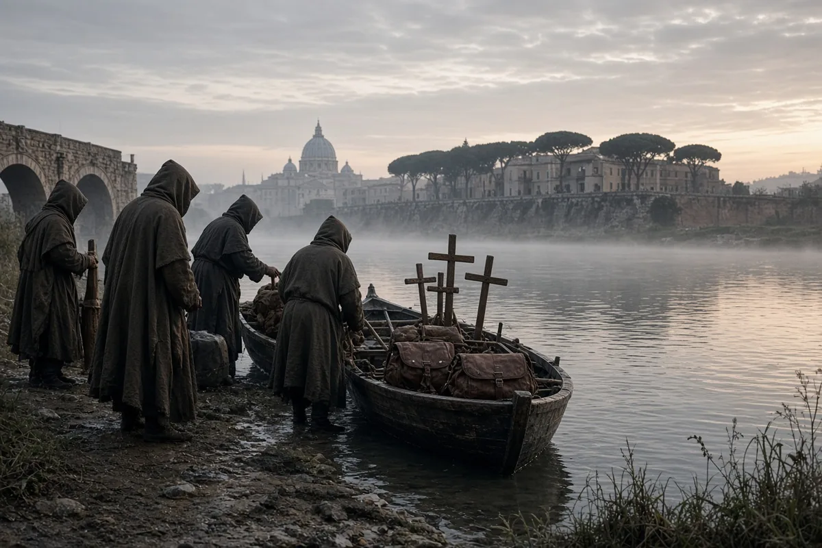 Augustine led forty monks who departed Italy by sea to reach the kingdom of Kent.