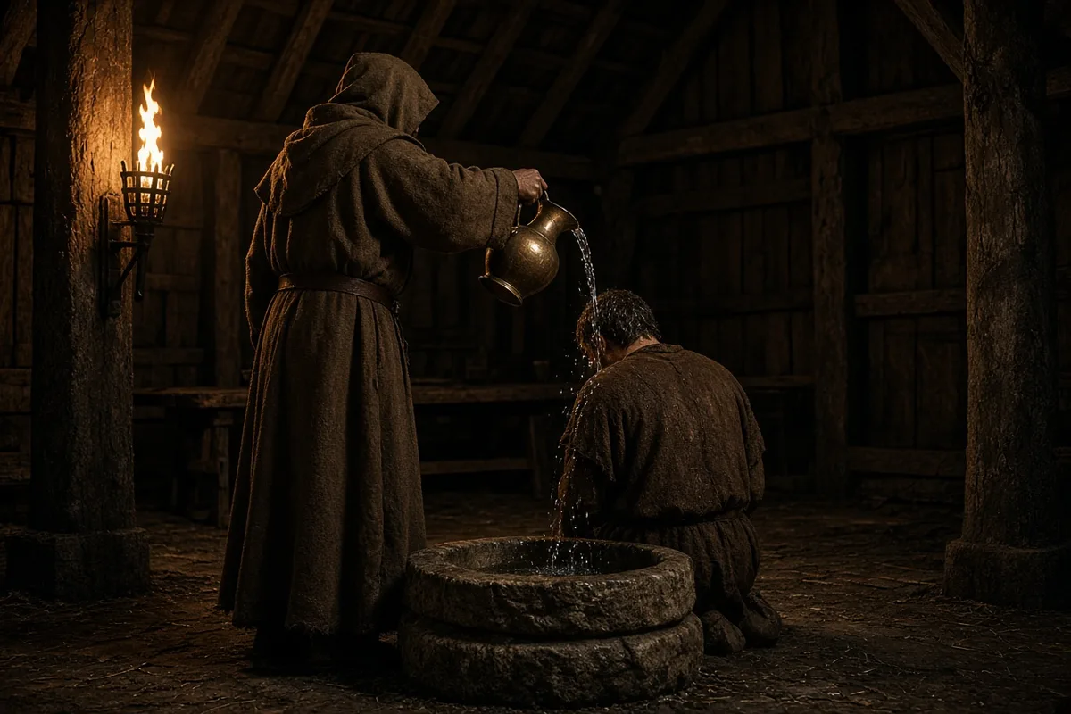 King Ethelbert was baptized by Augustine in 597, becoming the first Anglo-Saxon Christian ruler.
