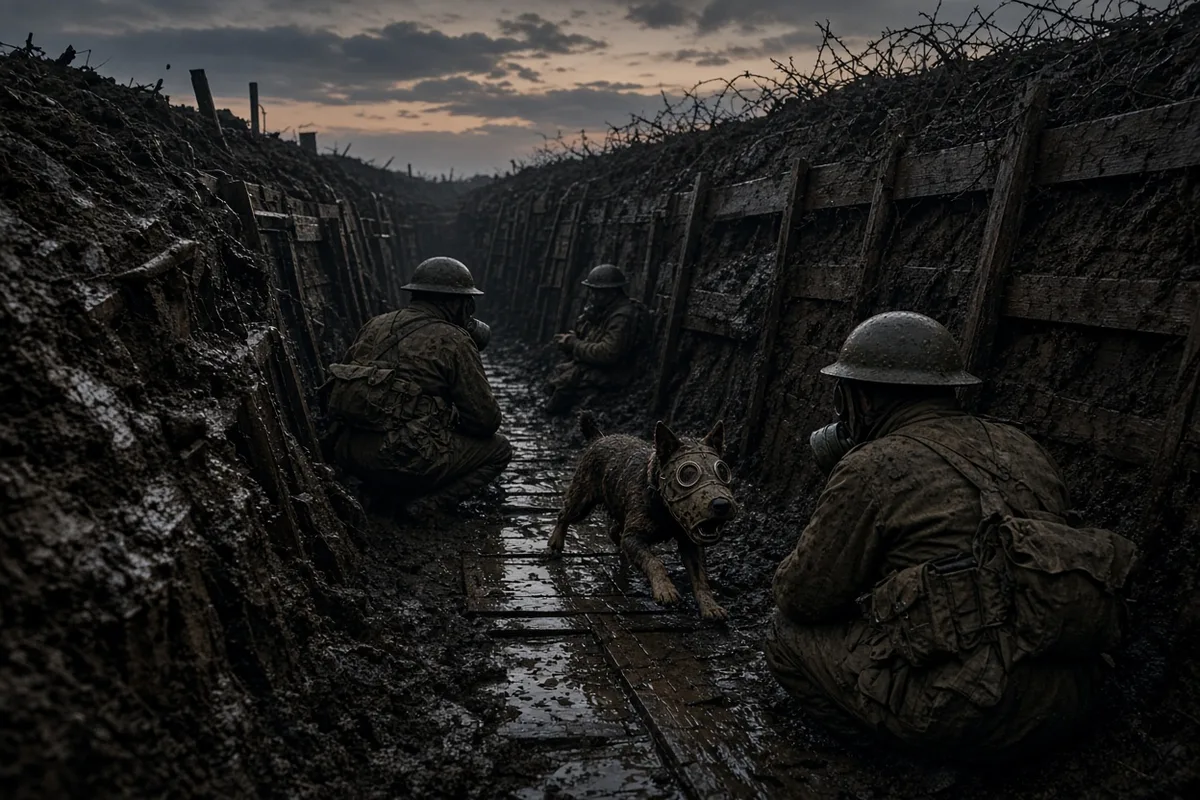 Stubby learned to detect mustard gas and incoming shellfire before the soldiers could, alerting the men of the 102nd Infantry to danger in the trenches of France.