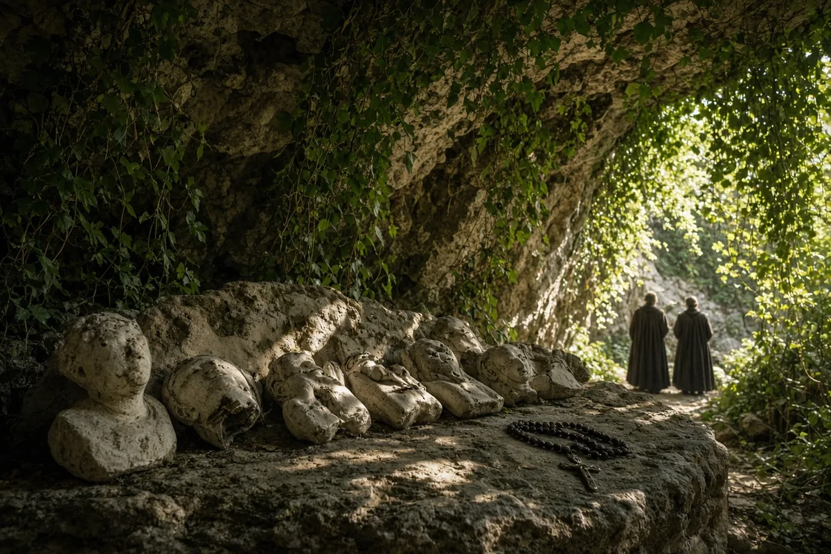 Pilgrims left behind medical aids after reported healings at the Lourdes grotto.