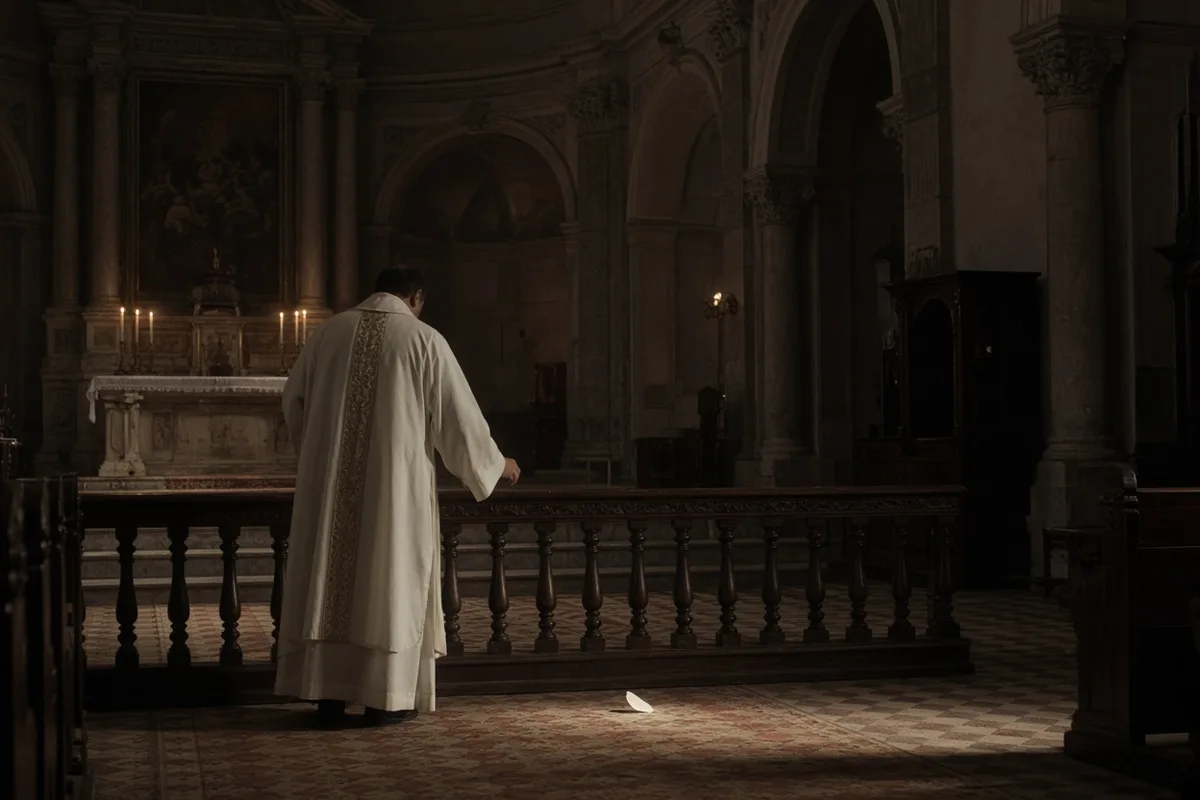 During Mass a consecrated host was accidentally dropped.