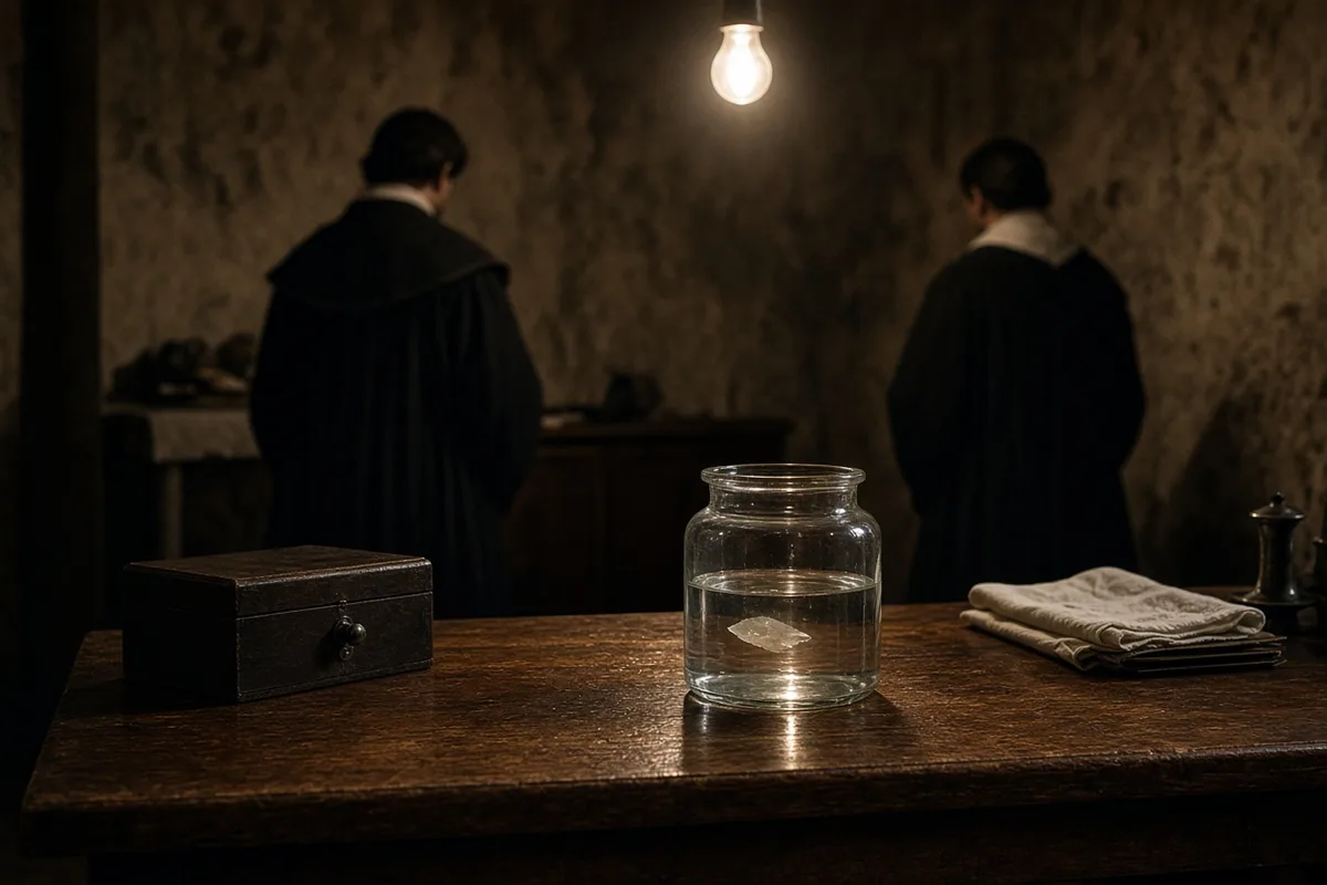 The dropped host was placed in water to dissolve.
