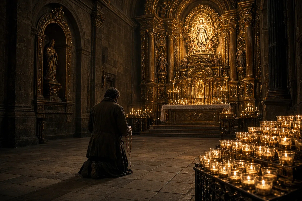 Miguel Pellicer prayed at the shrine of Our Lady of Pilar before returning home.