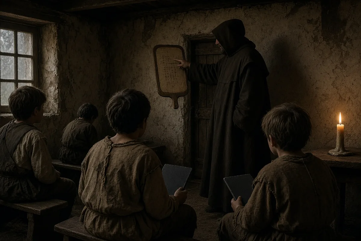 The first free school opened its doors to working-class boys in Reims in 1680.