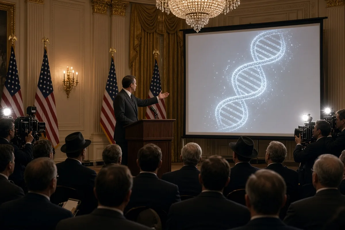 In June 2000, Collins stood at the White House to help announce the completion of the first survey of the human genome, calling it humanity's own instruction book.