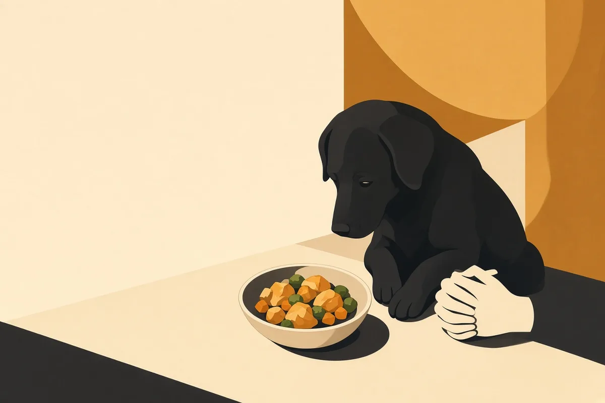 Dog refuses dinner until owner says grace with him