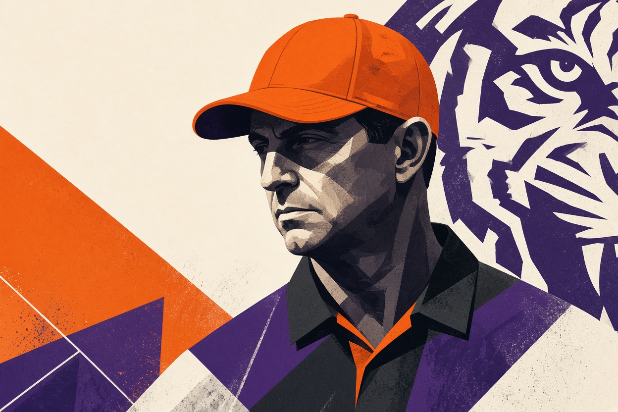 Dabo Swinney reacts after Clemson's rout loss to Lane Kiffin's LSU