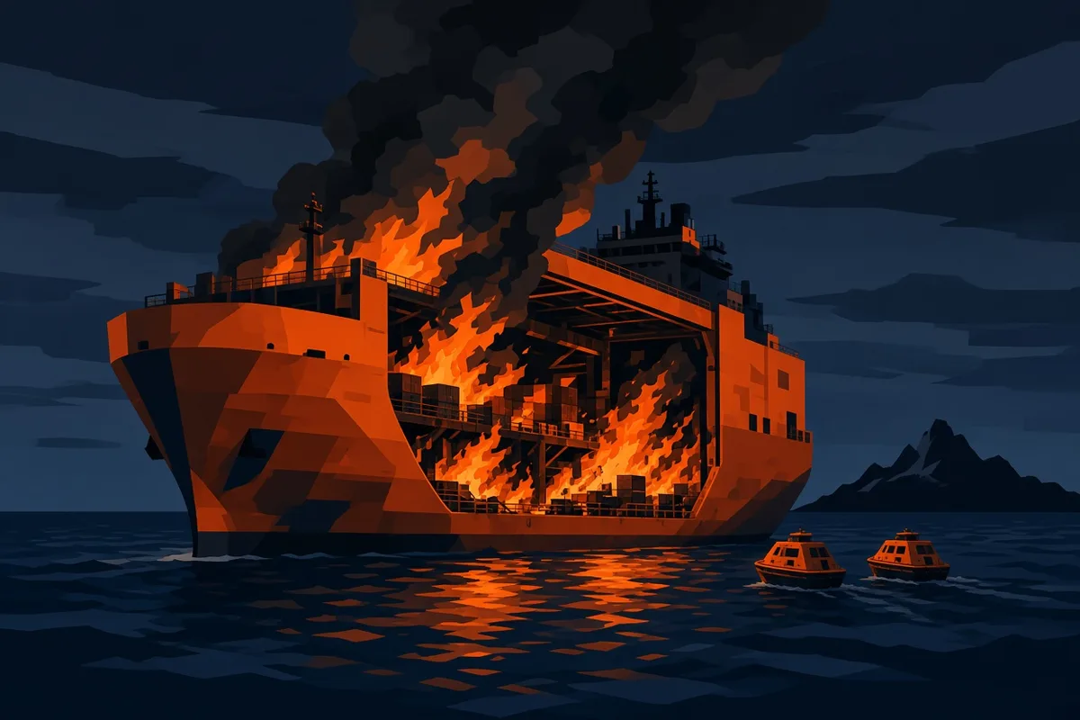 Cargo Ship Fire North of Mykonos; 29 Evacuated Safely