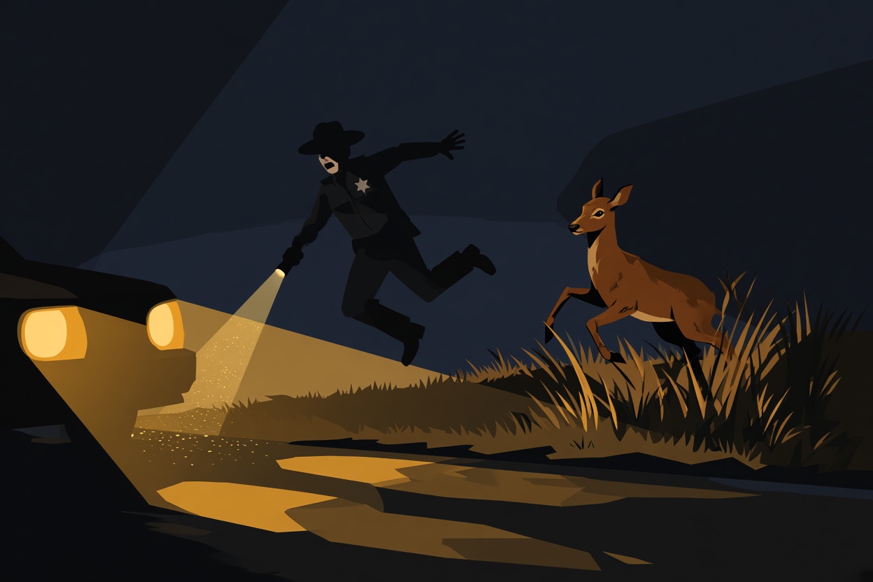 Texas Deputy Startled as 'Dead' Deer Bolts