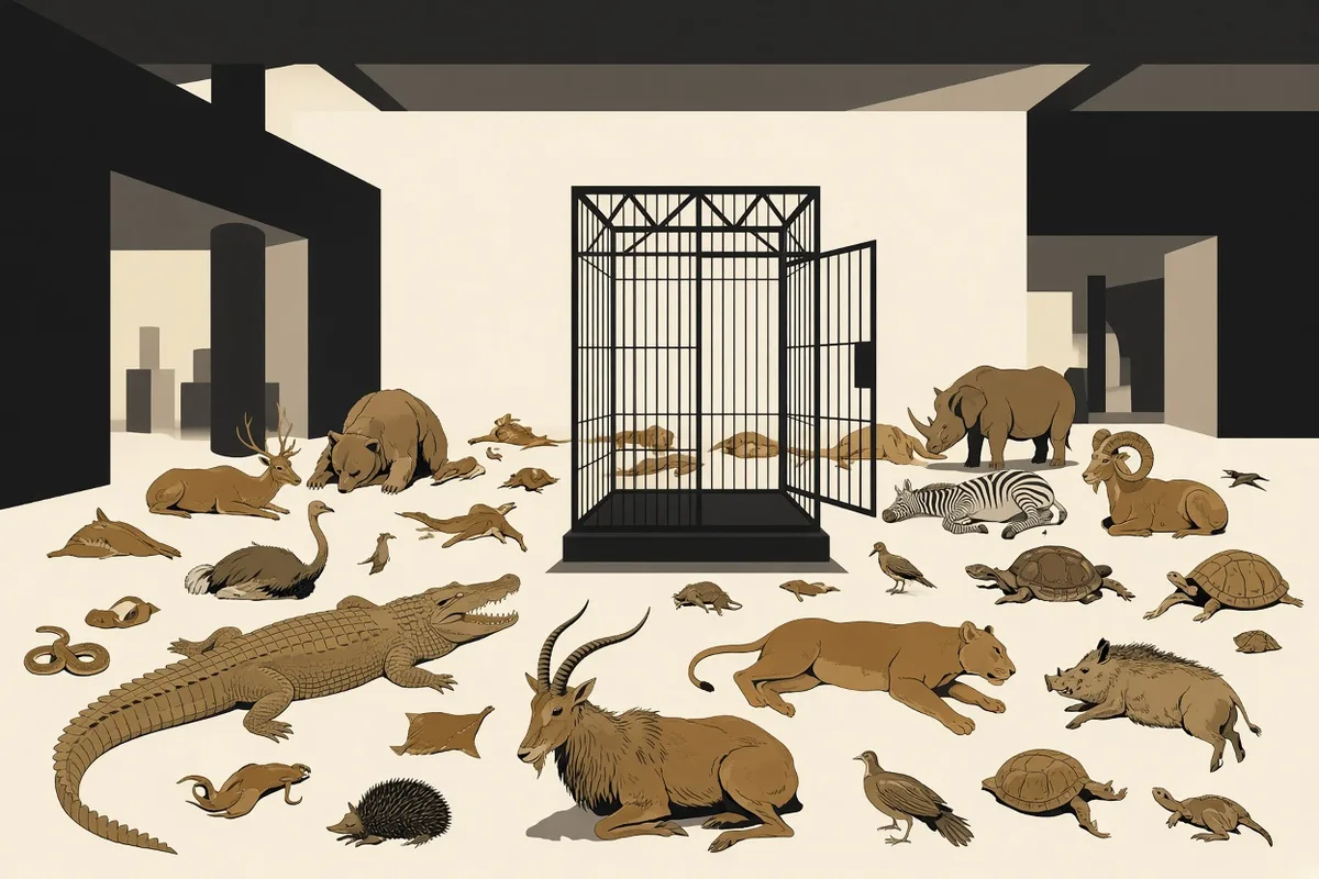 Amsterdam Art Zoo cages visitors amid hundreds of taxidermied animals