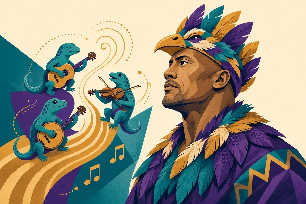 Dwayne Johnson Transforms for Lizard Music