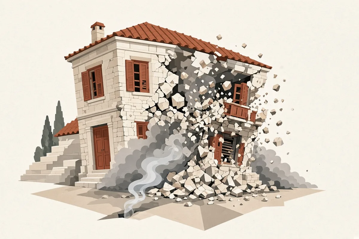 Explosion Collapses Athens Building, Injures People