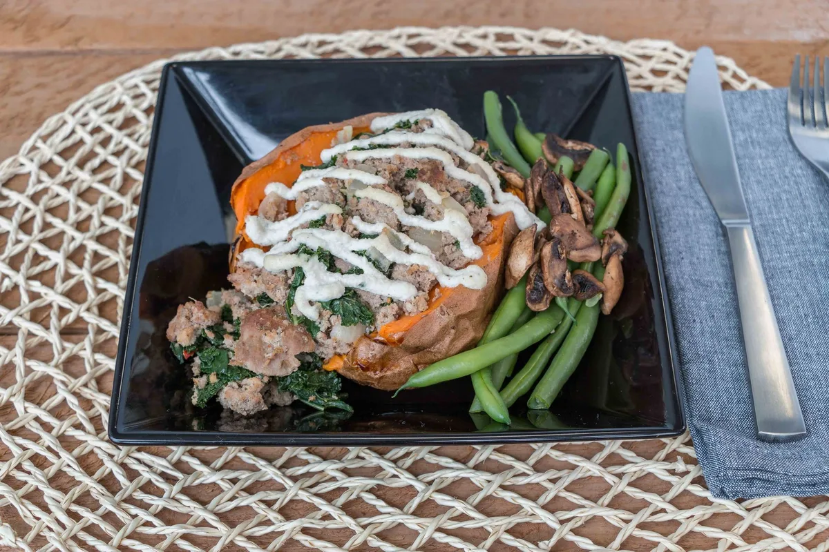 Buffalo Chicken Sweetpotatoes Add Fiber While Keeping Spicy Flavor