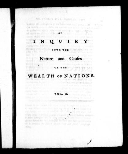 An Inquiry into the Nature and Causes of the Wealth of Nations — Adam Smith