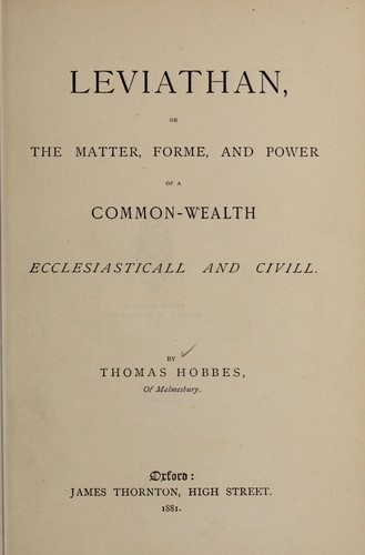 Leviathan — Thomas Hobbes