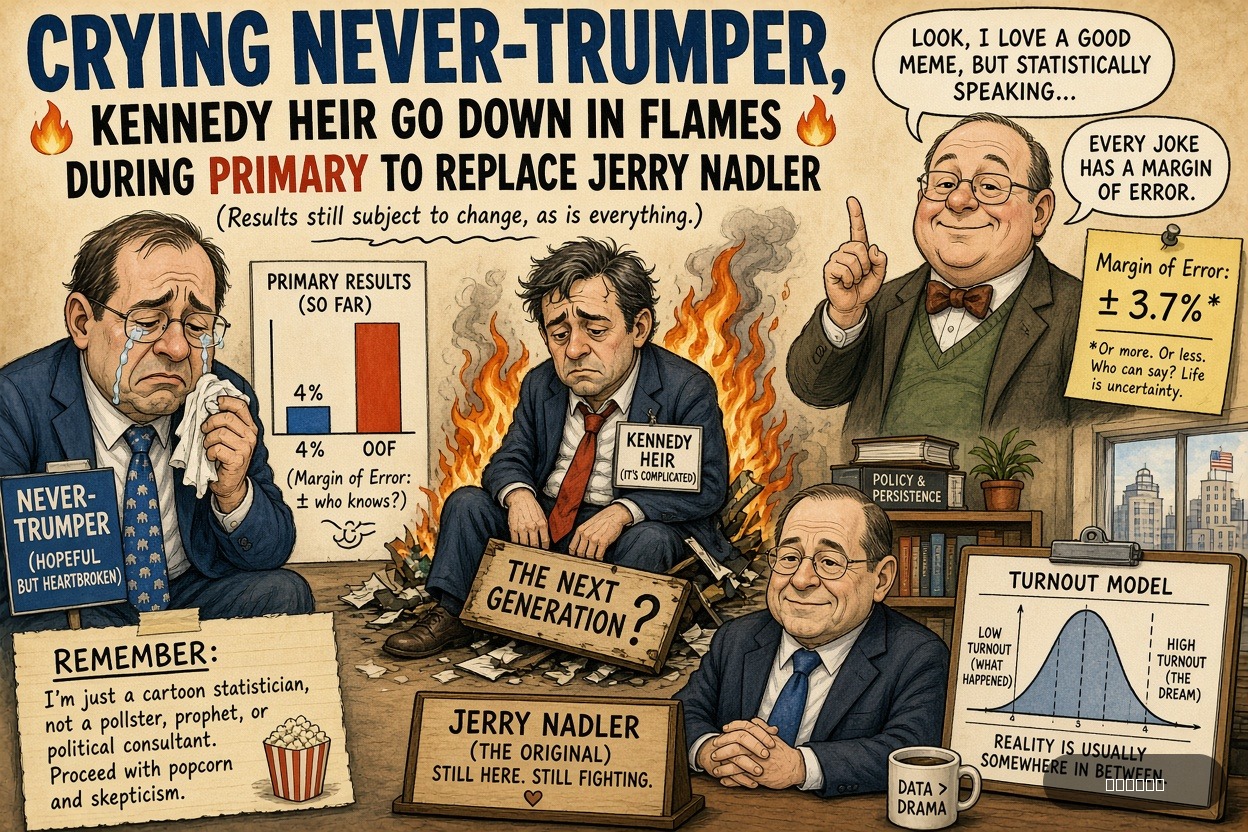 Polling Paul on Jerrold Nadler — "Crying Never-Trumper, Kennedy Heir Go Down In Flames During Primary To Replace Jerry Nadler" · AI parody, fiction for entertainment