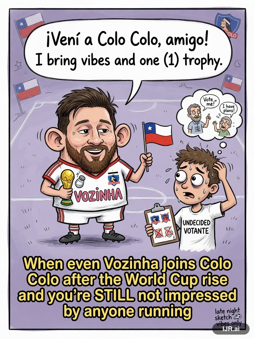 Swing State Sue on Lionel Messi — "Vozinha Joins Colo Colo After World Cup Rise" · AI parody, fiction for entertainment