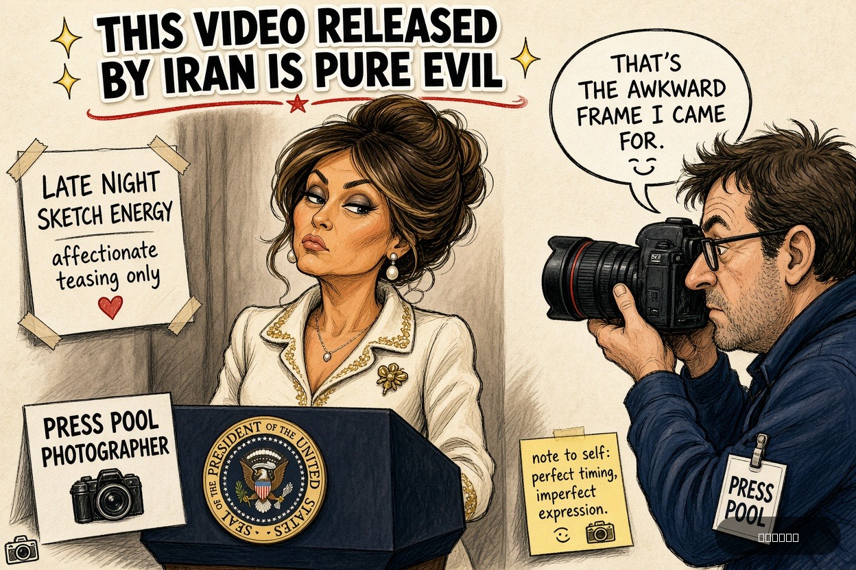 Press Pool Penny on Melania Trump — "This Video Released By Iran Is Pure Evil" · AI parody, fiction for entertainment