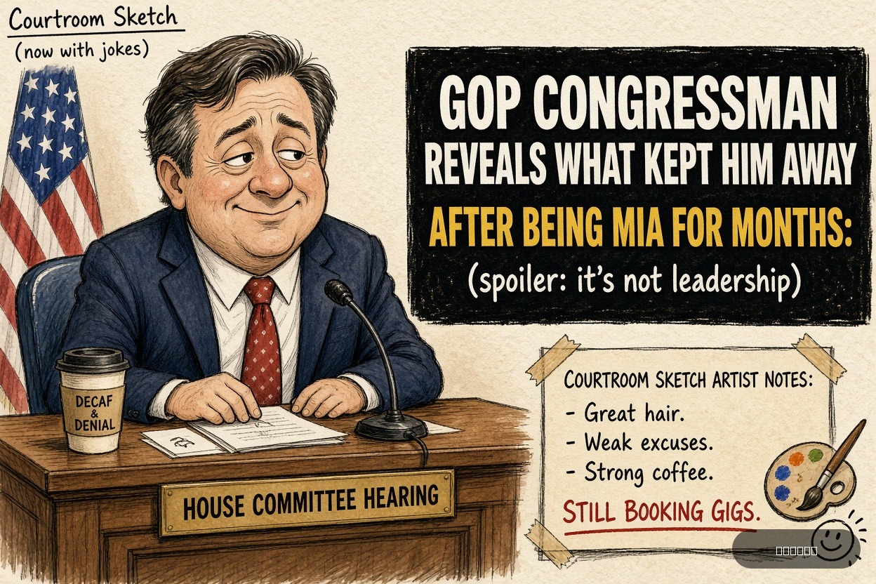 Gavel Gary on Thomas Howard Kean Jr. — "GOP Congressman Reveals What Kept Him Away After Being MIA For Months" · AI parody, fiction for entertainment