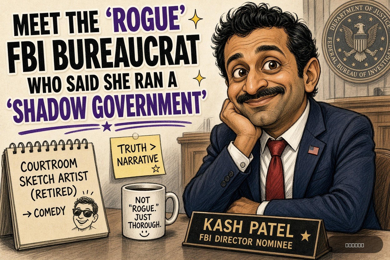 Gavel Gary on Kash Patel — "Meet The ‘Rogue’ FBI Bureaucrat Who Said She Ran A ‘Shadow Government’" · AI parody, fiction for entertainment