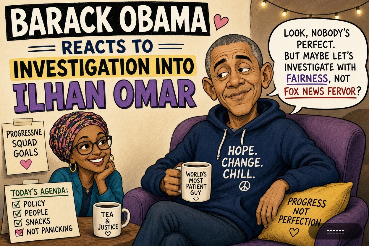 Lefty Larry on Ilhan Omar's — "Barack Obama Reacts to Investigation Into Ilhan Omar" · AI parody, fiction for entertainment