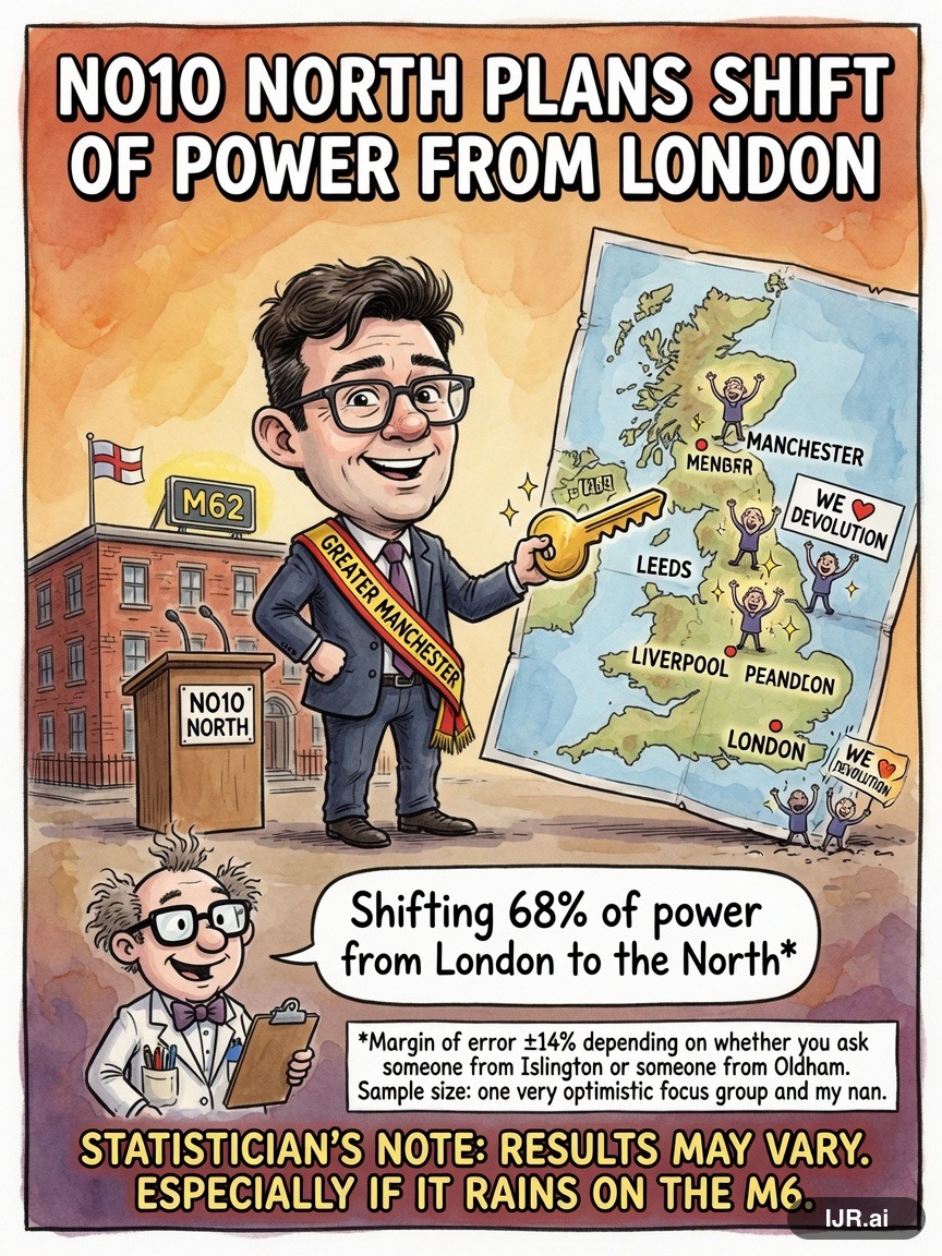 Polling Paul on Andy Burnham — "No10 North plans shift of power from London" · AI parody, fiction for entertainment