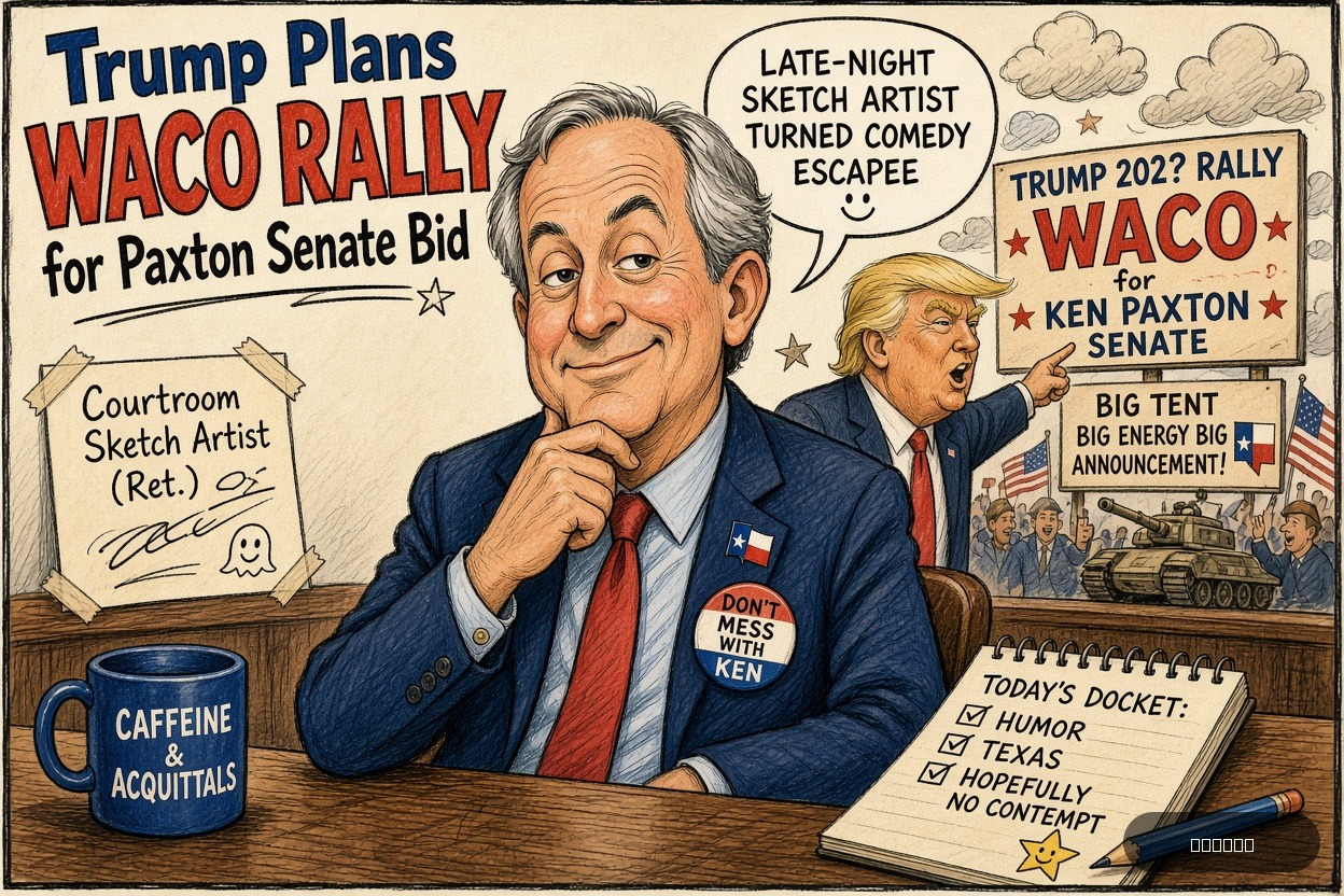 Gavel Gary on Ken Paxton — "Trump Plans Waco Rally for Paxton Senate Bid" · AI parody, fiction for entertainment