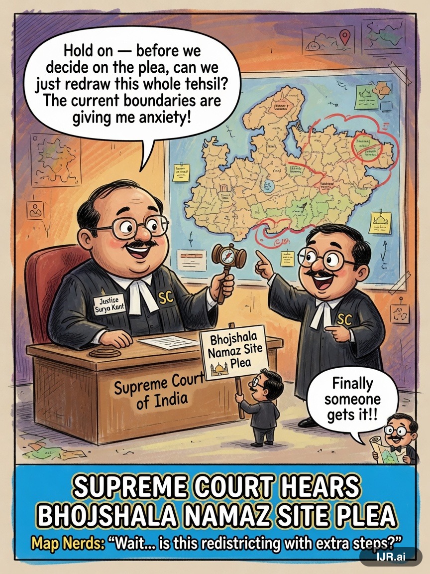 Gerry Mander on Surya Kant — "Supreme Court hears Bhojshala namaz site plea" · AI parody, fiction for entertainment