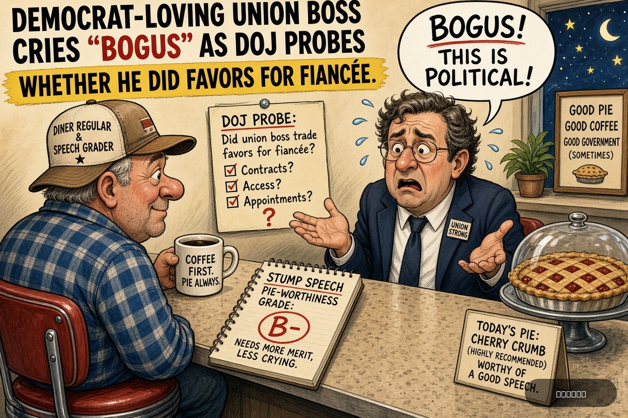Caucus Cathy on Neil Barofsky — "Democrat-Loving Union Boss Cries ‘Bogus’ As DOJ Probes Whether He Did Favors For Fiancée" · AI parody, fiction for entertainment