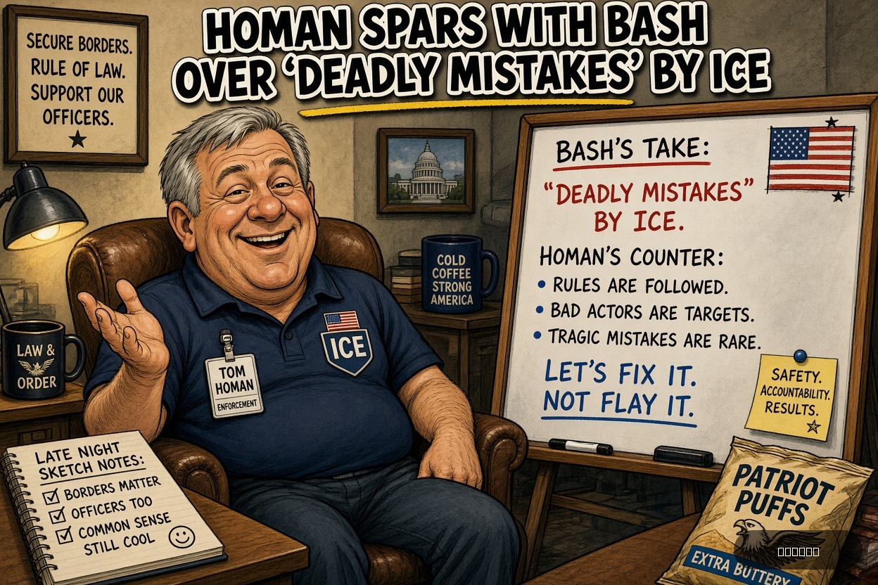 Righty Rich on Tom Homan — "Homan Spars With Bash Over ‘Deadly Mistakes’ By ICE" · AI parody, fiction for entertainment