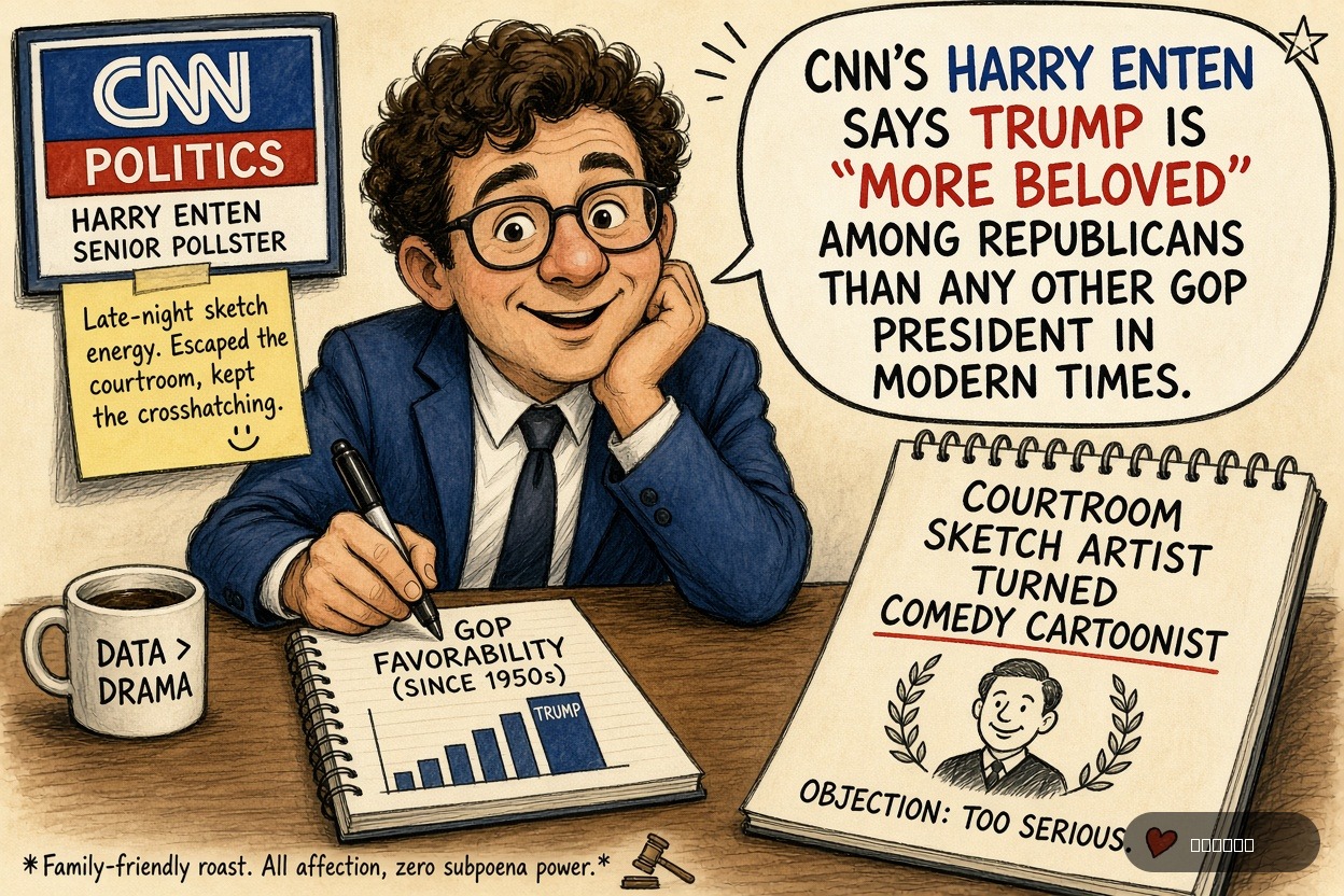 Gavel Gary on Harry Enten — "CNN’s Harry Enten Says Trump Is ‘More Beloved’ Among Republicans Than Any Other GOP President In Modern Times" · AI parody, fiction for entertainment