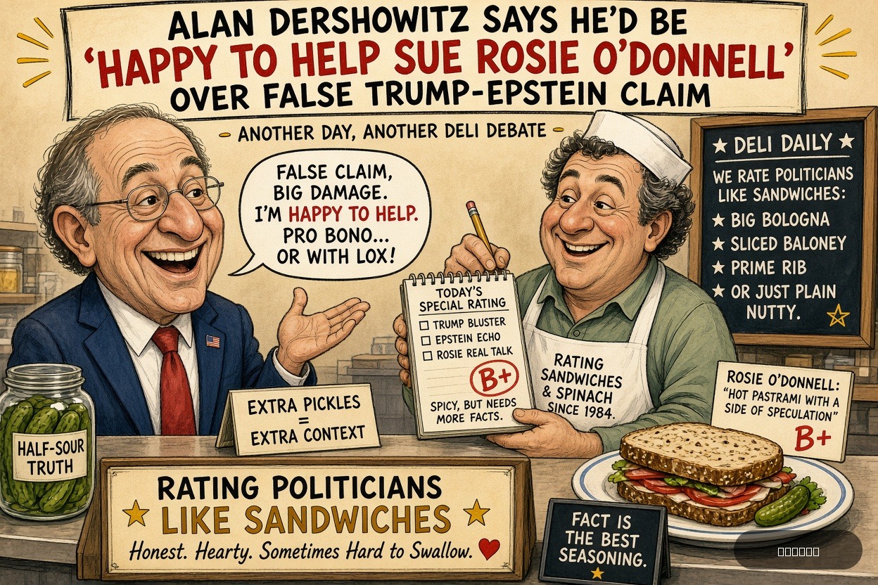 Veto Vinny on Alan Dershowitz — "Alan Dershowitz Says He’d Be ‘Happy To Help Sue Rosie O’Donnell’ Over False Trump-Epstein Claim" · AI parody, fiction for entertainment