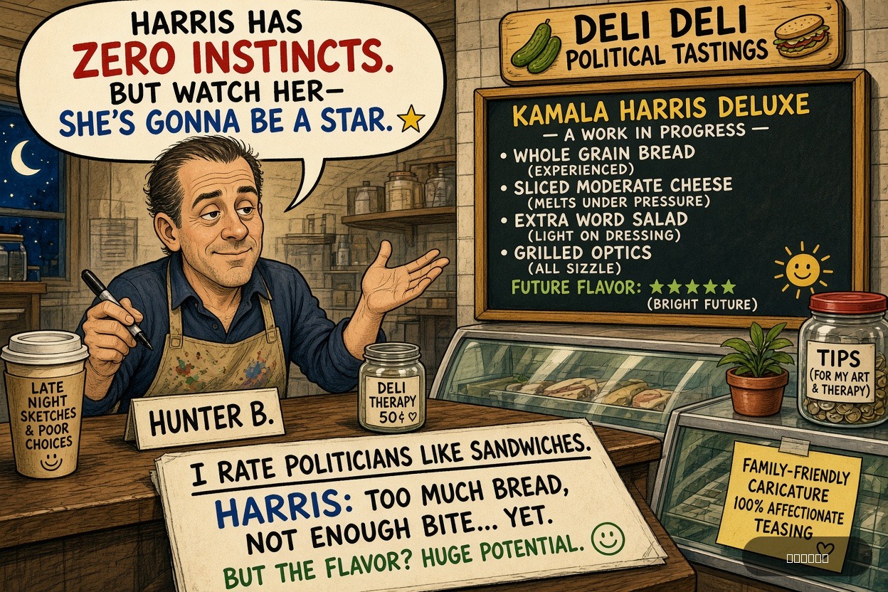 Veto Vinny on Hunter Biden — "Hunter Biden criticizes Harris's political skills but sees a bright future for her" · AI parody, fiction for entertainment