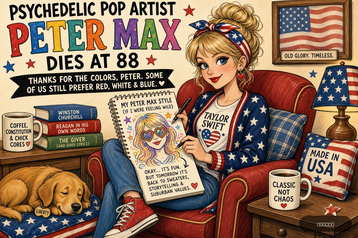 Righty Rich on Taylor Swift — "Psychedelic Pop Artist Peter Max Dies at 88" · AI parody, fiction for entertainment