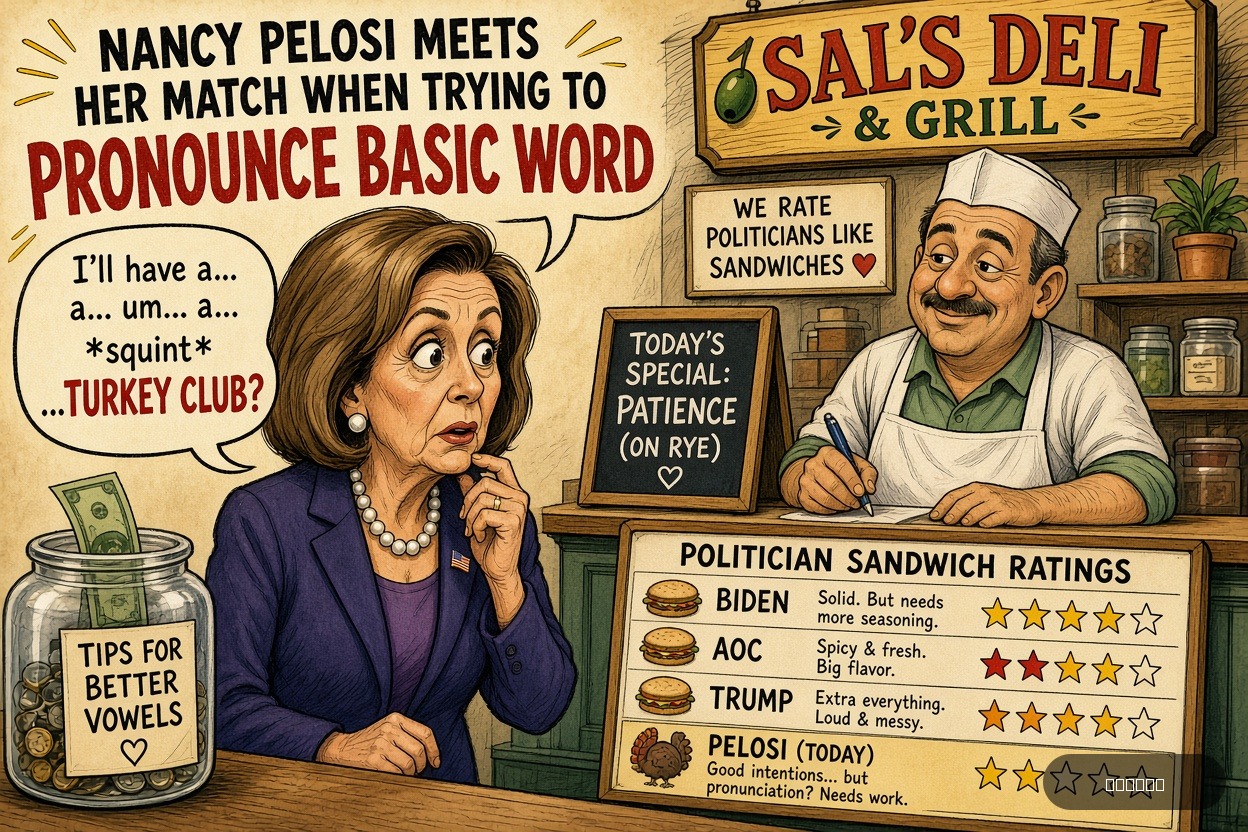 Veto Vinny on Nancy Pelosi — "Nancy Pelosi Meets Her Match When Trying To Pronounce Basic Word" · AI parody, fiction for entertainment