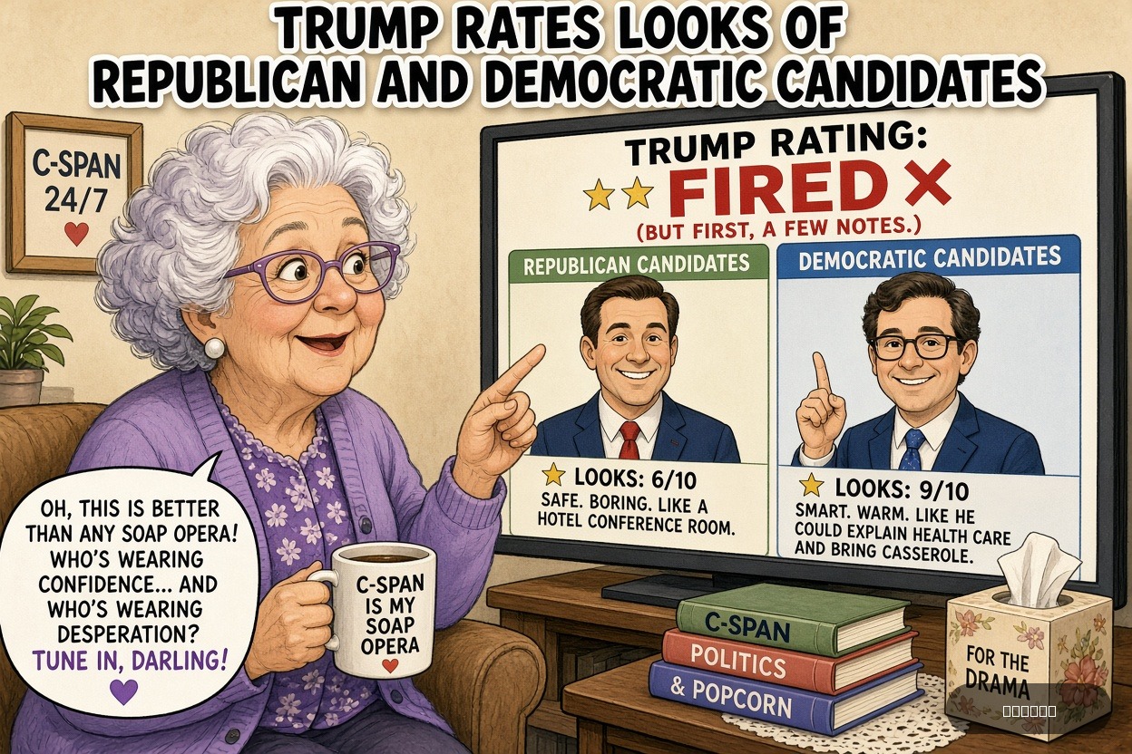 Filibuster Fran on James Talarico's — "Trump Rates Looks Of Republican And Democratic Candidates" · AI parody, fiction for entertainment