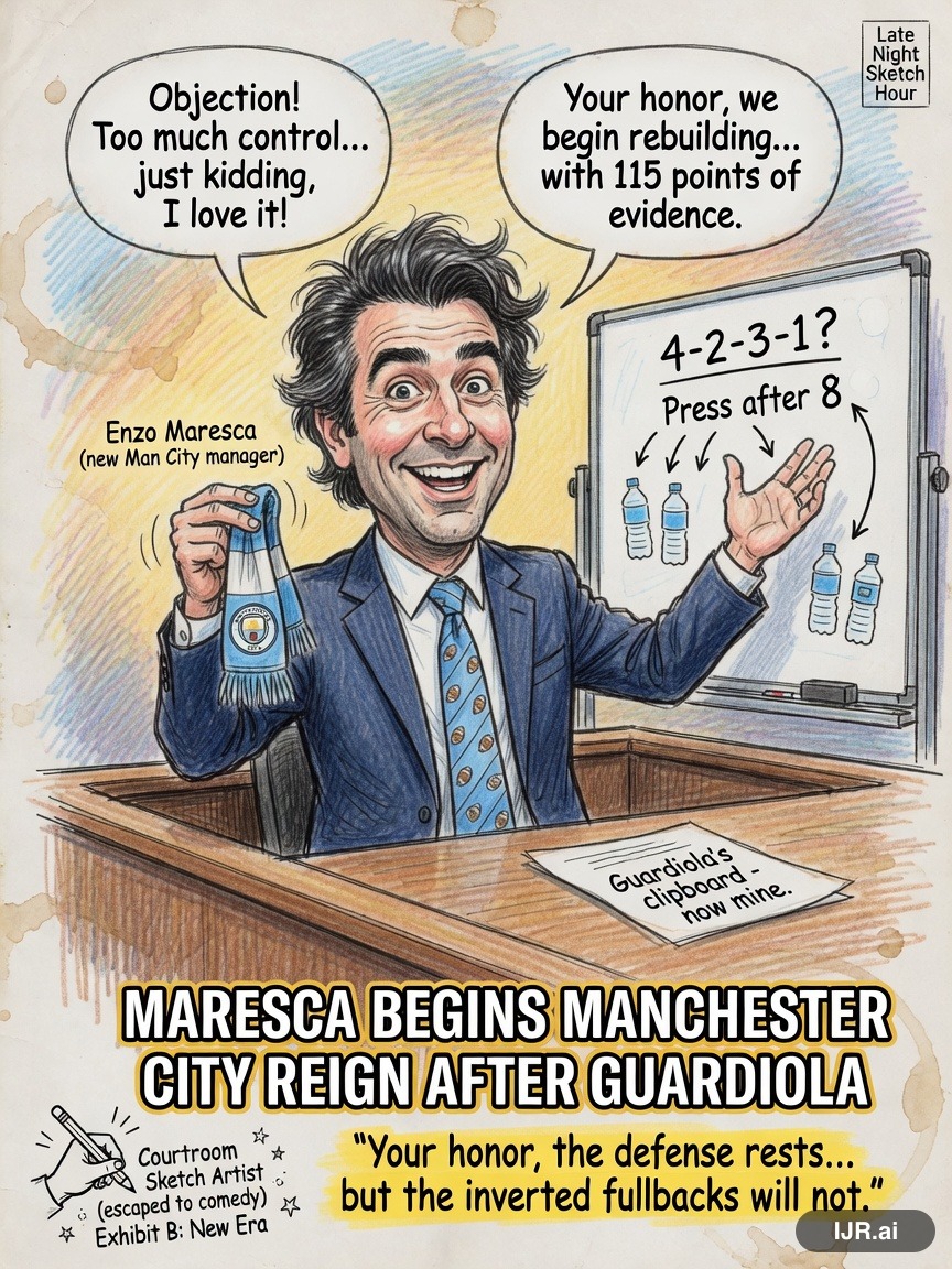 Gavel Gary on Enzo Maresca — "Maresca begins Manchester City reign after Guardiola" · AI parody, fiction for entertainment